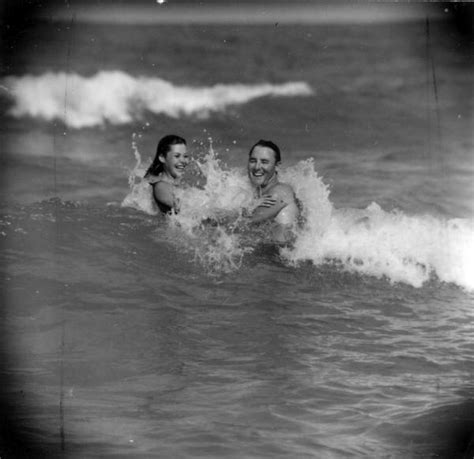 Florida Memory • Couple Enjoys Swimming In The Ocean