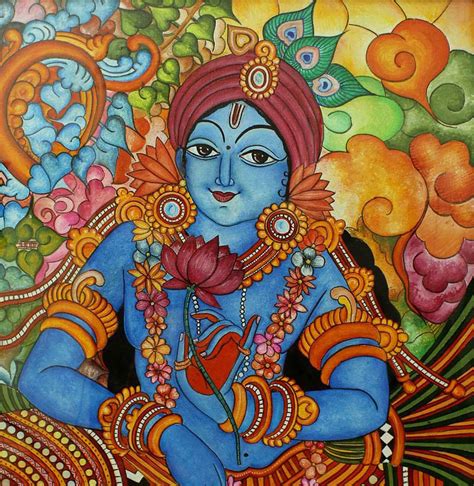 Simple Kerala Mural Painting Krishna By Tarang Arts 30