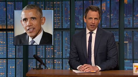 Watch Late Night With Seth Meyers Highlight Obama S Gun Safety Speech Binge Watching Leads To