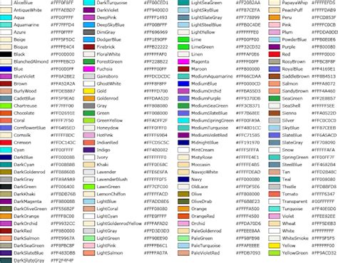 Tabel Kode Warna Html Lengkap Full Color Css Images