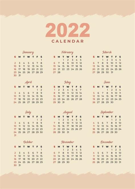 Plantilla De Diseño De Calendario 2022 2198758 Vector En Vecteezy