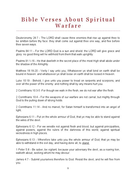 Bible Verses About Spiritual Warfare Pdf