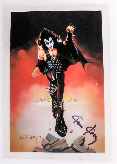 Kiss Photo Pre Destroyer Art Gene Signed By Artist Ken Kelly Kiss
