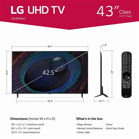Lg 43 Class Ur9000 Led 4k Uhd With Thinq Ai In Black Smart Tv Nfm