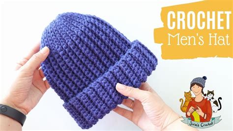 Crochet Simple Classic Mens Hat Beanie Tutorial Youtube