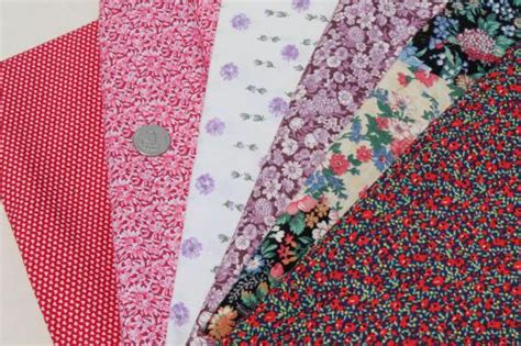 Vintage Quilting Fabric Lot 40 Yds Assorted Cotton Print Fabrics In 1