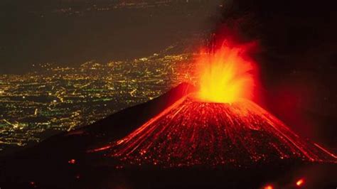 Mount etna, or etna, is an active stratovolcano on the east coast of sicily, italy, in the metropolitan city of catania, between the cities. Mt Etna eruption spewed red fountains of lava into the ...