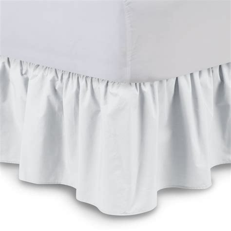 Ruffled Bedskirt Queen White 18 Inch Bed Skirt With Platform Poly