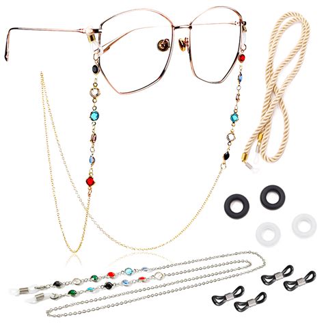 kalevel 3pcs eyeglass chains for women stylish girls sunglass straps beaded reading glasses