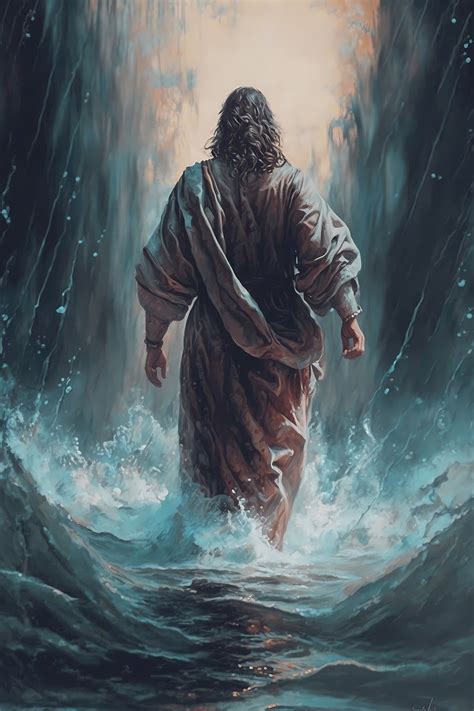 Download Jesus Walking On Water Christianity Royalty Free Stock