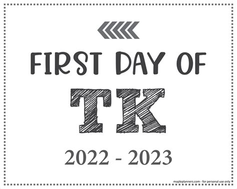 First Day Of Tk Free Printable