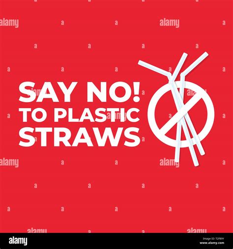 Say No To Plastic Straws Icon Stop Plastic Pollution On Sea The Refusal Of Disposable Plastic