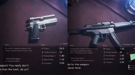 Resident Evil 4 Remake Fully Upgraded Killer7 And Le 5 Smg Weapon Stat