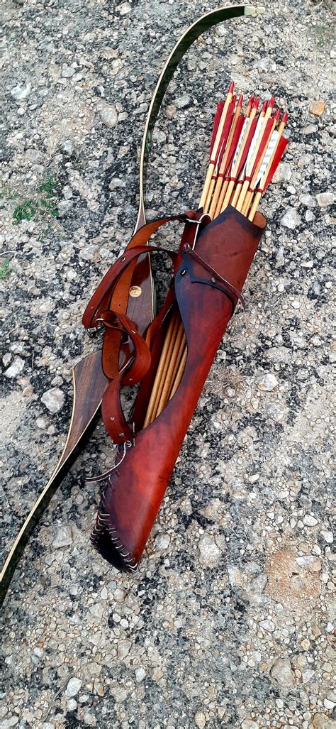 Leather Quiver Side Stalking Traditional Archery Back Quiver Etsy