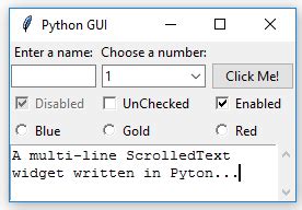 Using Scrolled Text Widgets Python GUI Programming Cookbook Second