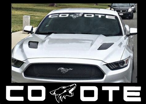 Coyote Windshield Banner Fits Ford Mustang Vinyl Decal Sticker White