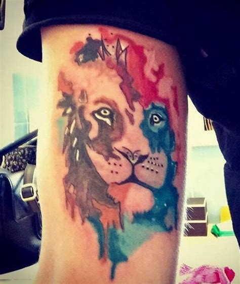 Watercolor Lion Watercolor Lion Tattoos Animals Tatuajes Animales