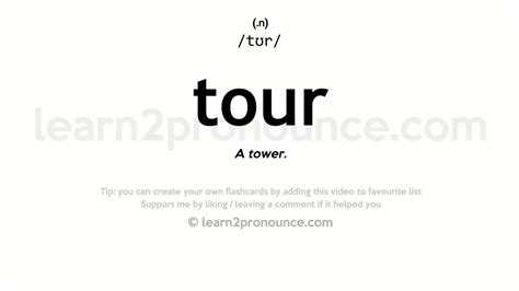 Tour Pronunciation And Definition Youtube