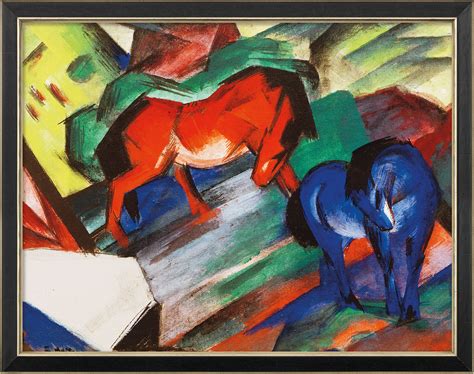 Bild Rotes Und Blaues Pferd 1912 Gerahmt Von Franz Marc Kaufen
