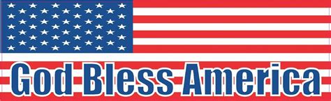 10in X 3in God Bless America United States Flag Bumper Sticker Decal