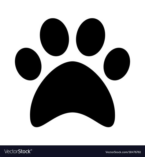 Cat Paw Print Flat Icon Symbol Royalty Free Vector Image