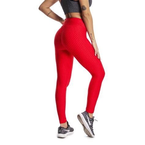 Fittoo Fittoo High Waist Textured Workout Leggings Booty Scrunch Yoga Pants Butt Lift Tummy