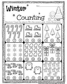 Christmas worksheet for preschool children. Kindergarten Math and Literacy Printables - December ...