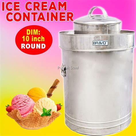 In the fda announcement about the recall, they said the affected ice creams may be contaminated with extraneous material, specifically metal filling equipment parts. the ice cream included in the recall is 10,869 containers of weis quality cookies and cream ice cream and 502 bulk containers of klein's vanilla dairy ice cream. Tong Aiskrim Ice Cream Container Stainless Steel 10 inch Round