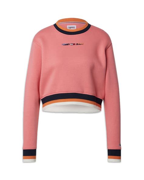 Sweatshirt Crop Tommy Jeans Pink Dw0dw09255 Tif