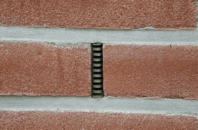 The holes you're talking about, that you'll find around the perimeter of a brick home, are called weep holes. RETROFIT WEEP HOLE COVERS | Animal Traps & Supplies