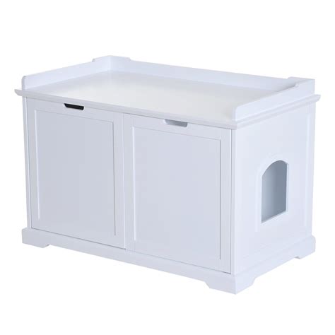 Pet Kitty Hidden Litter Box Enclosure Bench Hall End Table Cat Cabinet