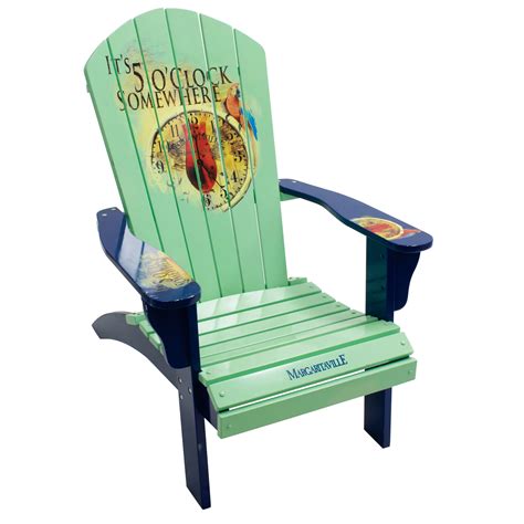Margaritaville Wood Adirondack Chair Green Beachy Outdoor Chairs