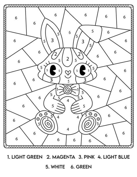 I Love Easter Bunny Color By Number Download Print Now