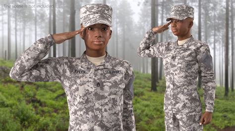 Black Female Soldier Acu Rigged For Cinema 4d 3d Model 169 C4d Free3d