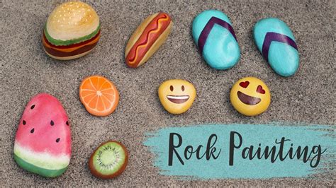 5 Fun Rock Painting Ideas ☀️ Summer Craft Ideas Youtube