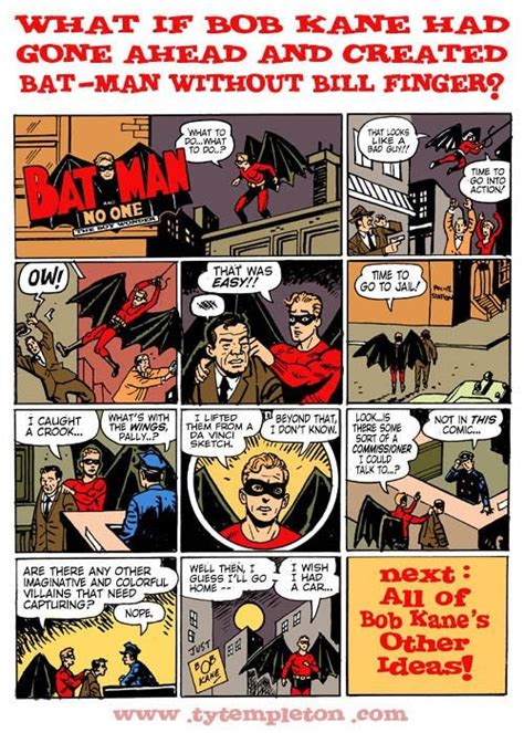 What If Bob Kane Had Created Batman Without Bill Finger Batman