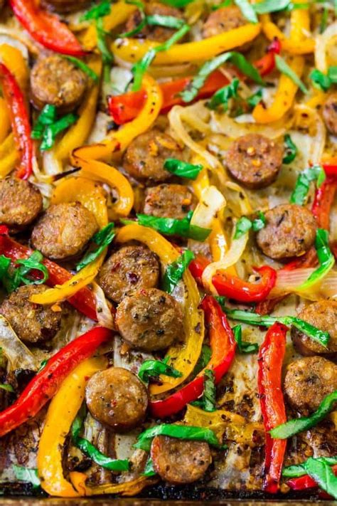 Italian Sausage And Peppers In The Oven Easy Sheet Pan Recipe