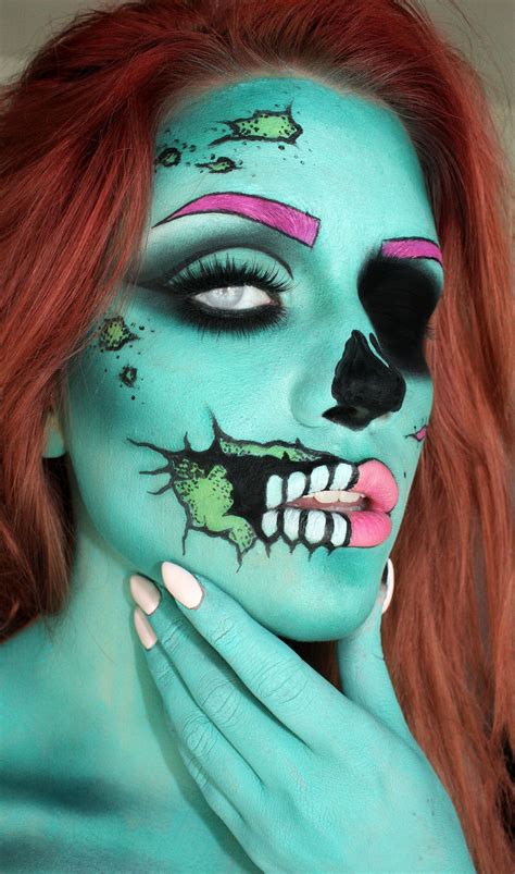 popart zombie makeup clown costume makeup halloween face makeup pop makeup creepy makeup