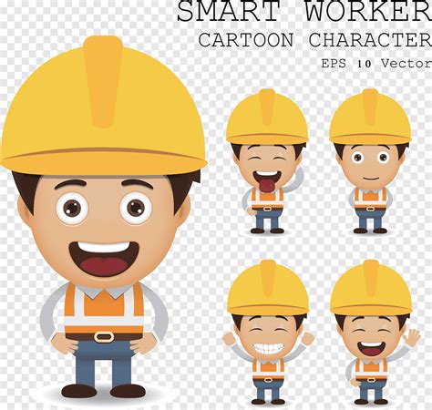 Cute Cartoon Construction Worker Png Pngegg