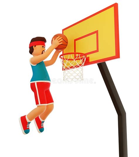 3d Basketball Player Slam Dunk Stock Illustration Illustration Of
