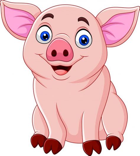 Desenho De Porco Bonito Vetor Premium Porco Desenho Porcos Fofos