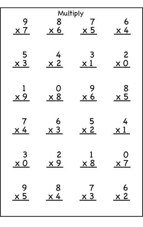 0 5 Multiplication Worksheets