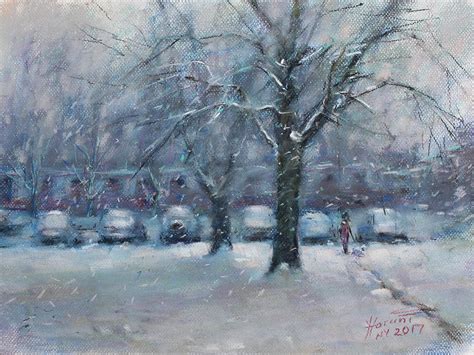 Original Watercolor Painting First Snowfall Painting Art And Collectibles