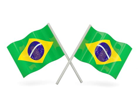 Two Wavy Flags Illustration Of Flag Of Brazil