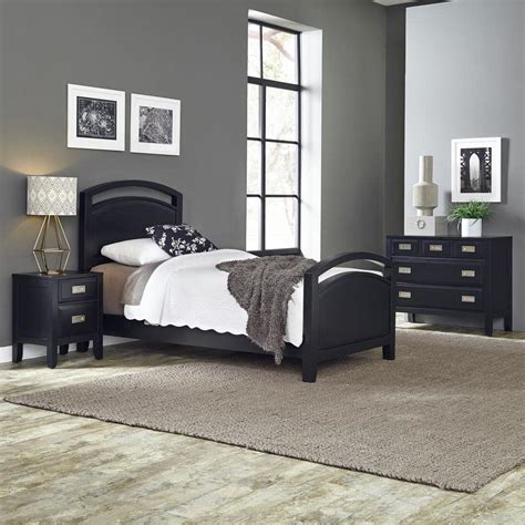 Home Styles Prescott 3 Piece Black Twin Bedroom Set 5514 4021 The