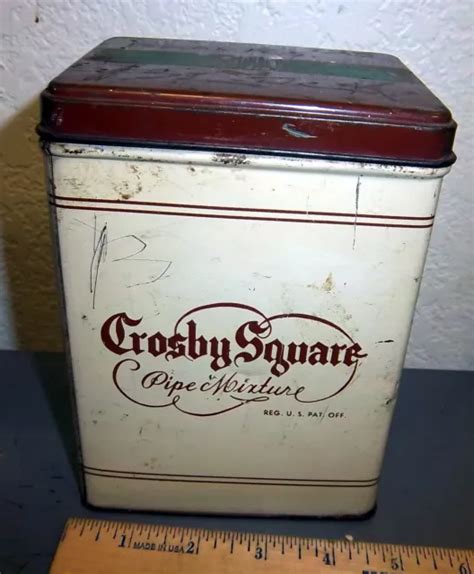 Vintage Crosby Square Pipe Mixture Tobacco Tin Empty Great Colors