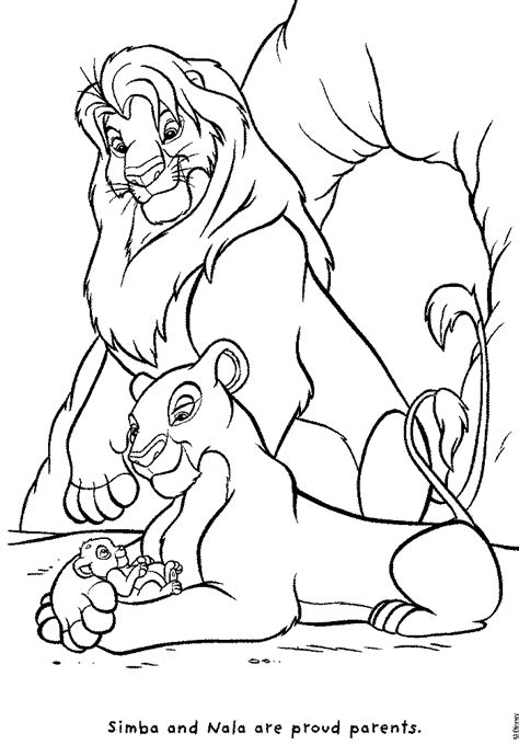 Simba and nala under hippo. Coloring pages - Simba's Pride Fun site