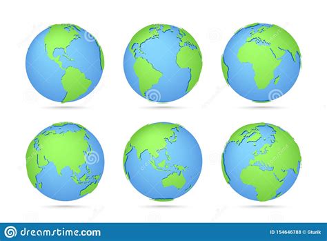 Raccolta Dellicona Dei Globi Mappa Tridimensionale Del Mondo Pianeta