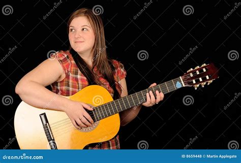 Woman Playing Guitar Stock Photo Image Of Close Pretty 8659448