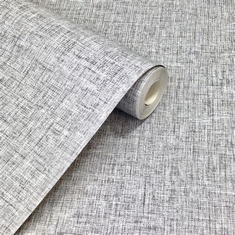 Arthouse Linen Texture Wallpaper Mid Grey 676007